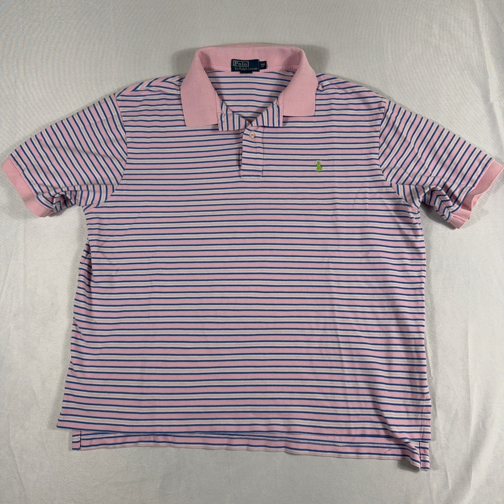 Polo Ralph Lauren Polo Shirt Striped Short Sleeve Big & Tall Mens 2XB Big